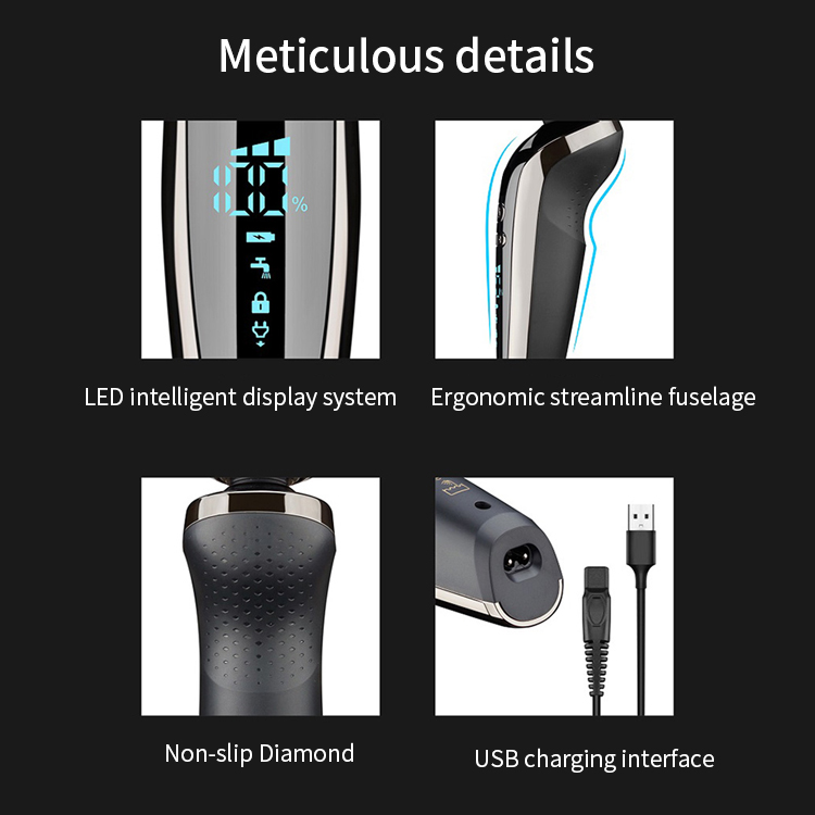 Multi-function waterproof rotary electric shaver
