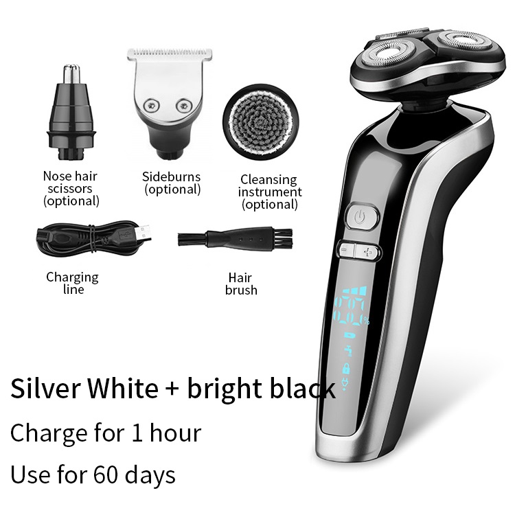 Multifunction waterproof rotary electric shaver